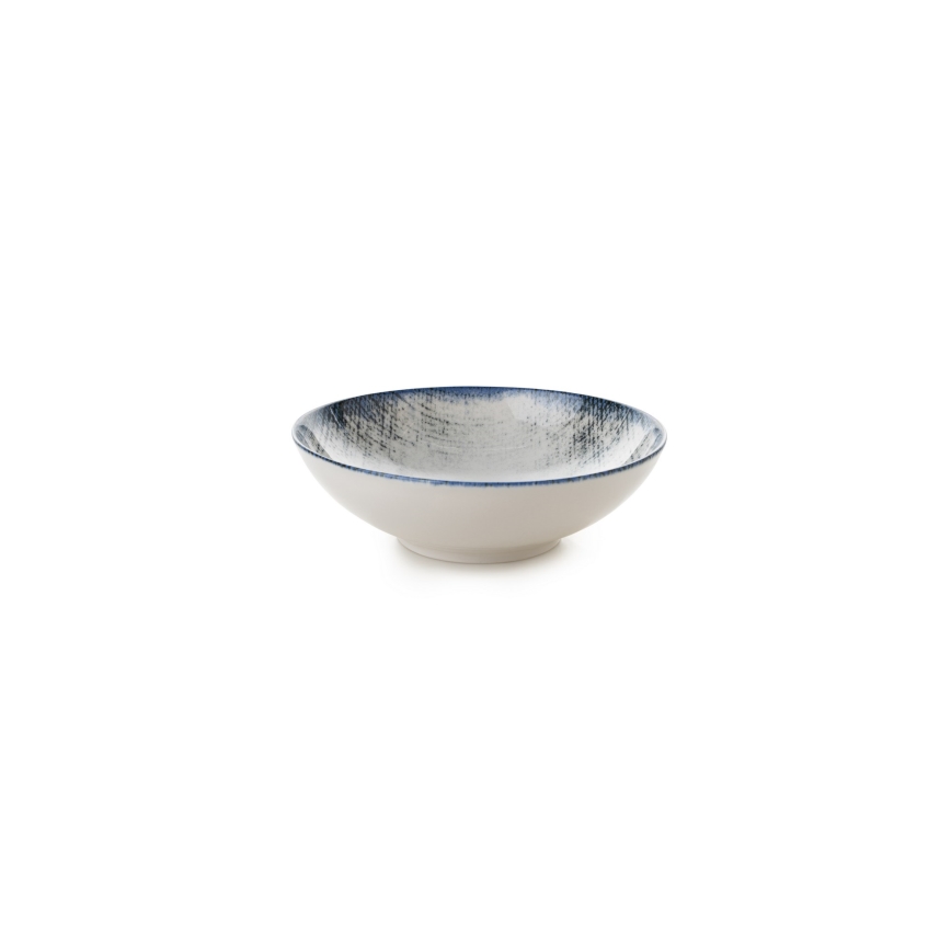 24 részes étkészlet, fehér/kék, porcelán
