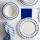 24 részes étkészlet fehér/kék/porcelán