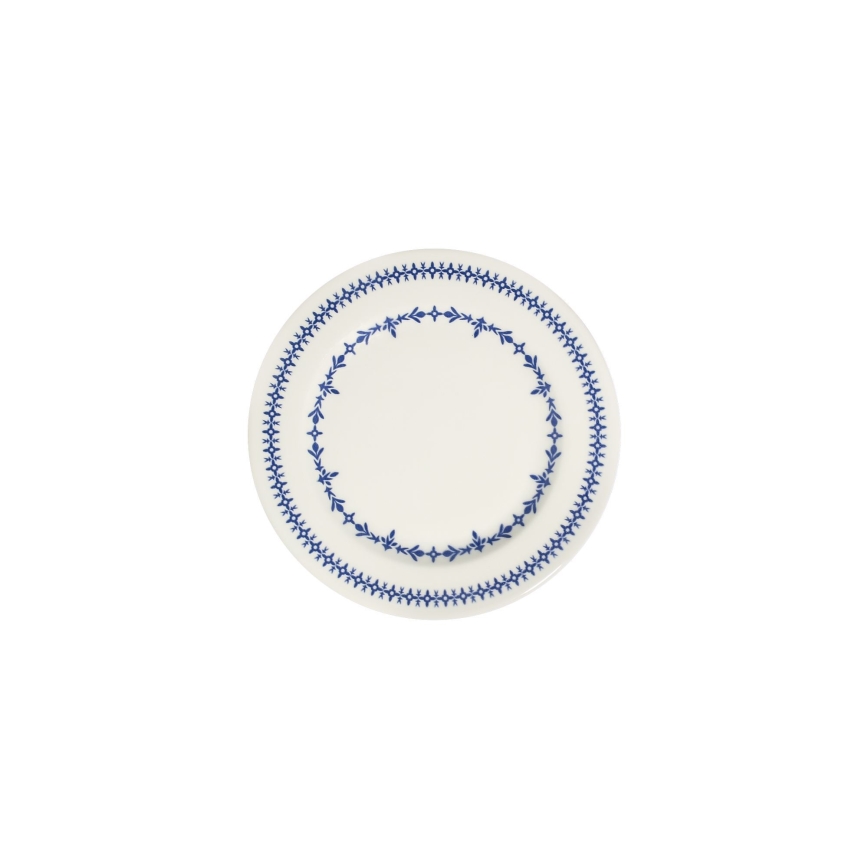 24 részes étkészlet fehér/kék/porcelán