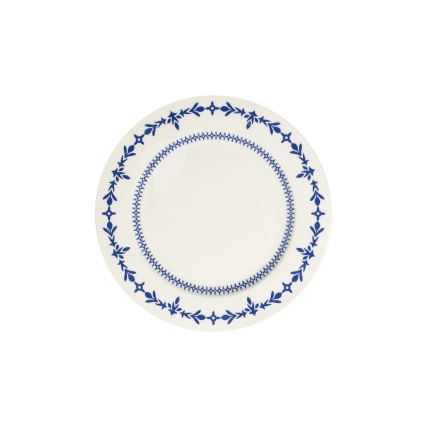 24 részes étkészlet fehér/kék/porcelán