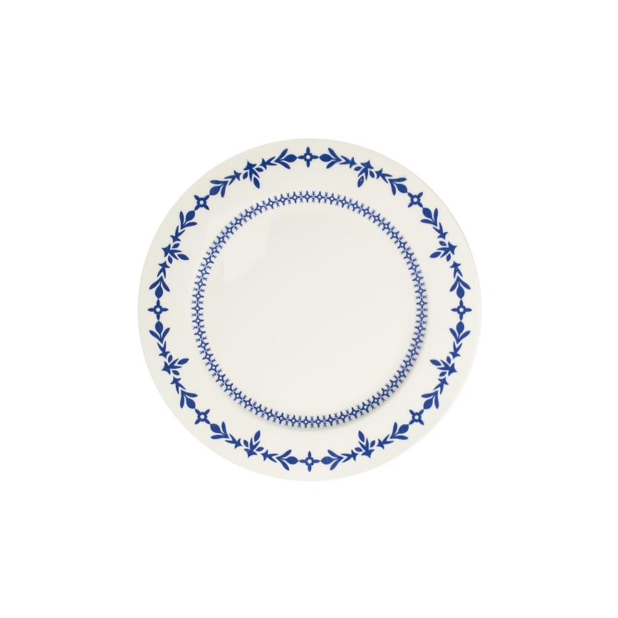 24 részes étkészlet fehér/kék/porcelán