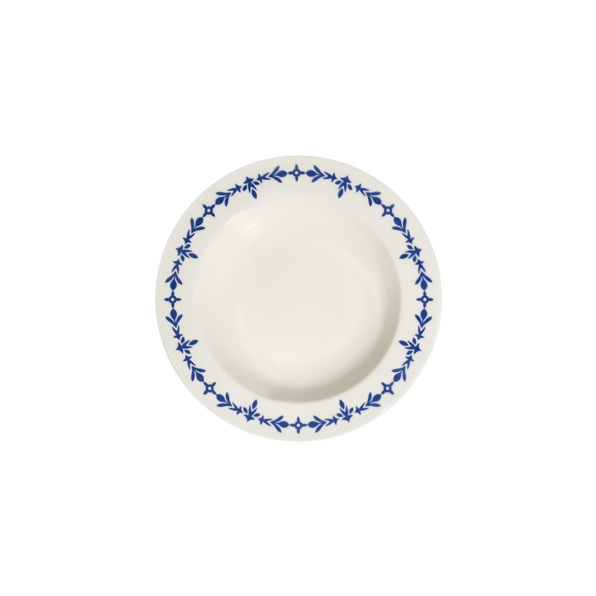 24 részes étkészlet fehér/kék/porcelán