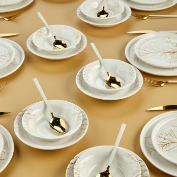 24 részes étkészlet fehér/narancssárga/kerámia