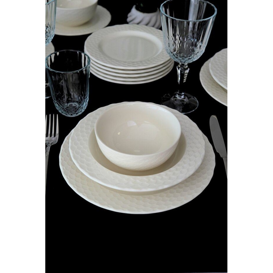 24 részes étkészlet fehér/porcelán