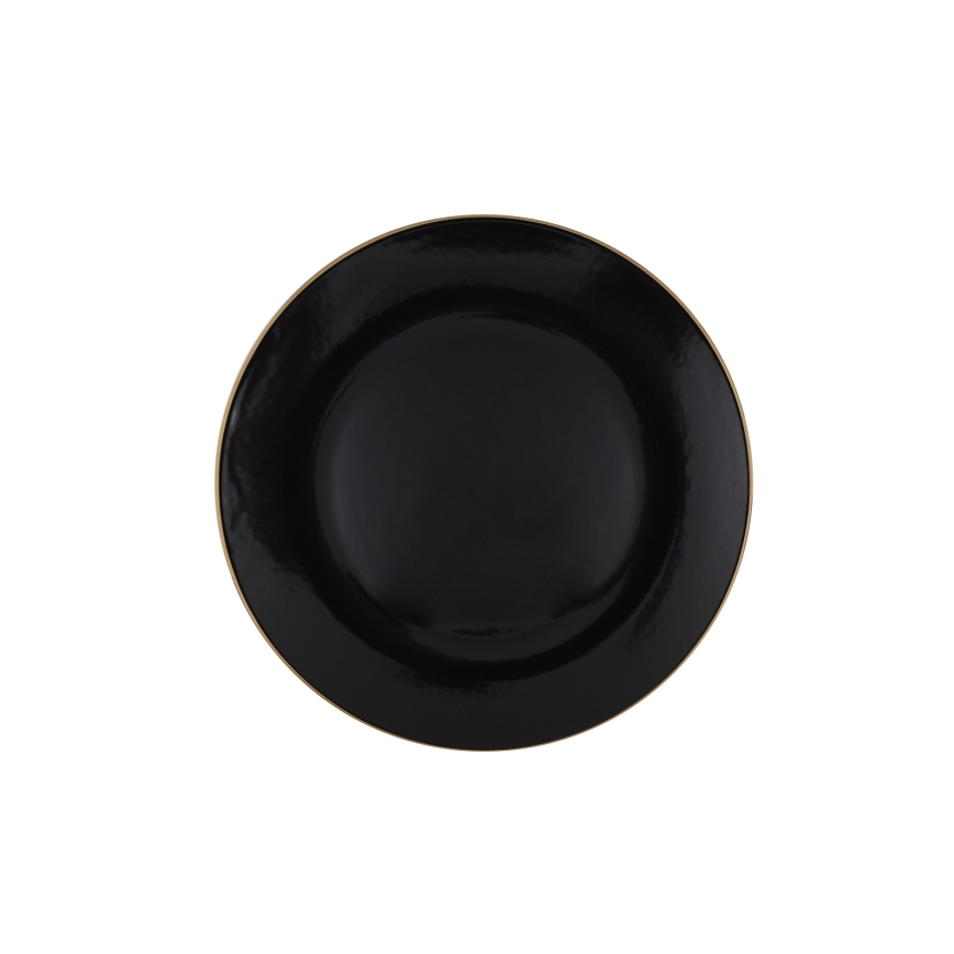 24 részes étkészlet fekete/arany/kőkerámia