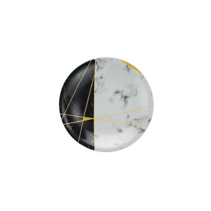 24 részes étkészlet fekete/fehér/arany/porcelán