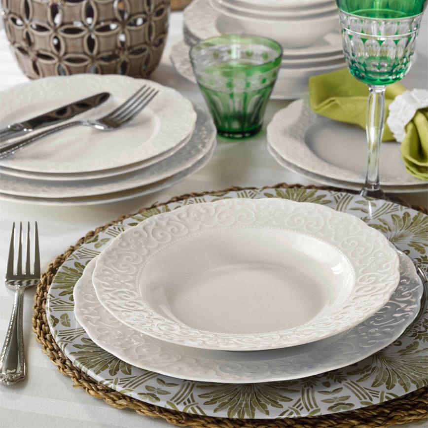 24 részes fehér porcelán étkészlet