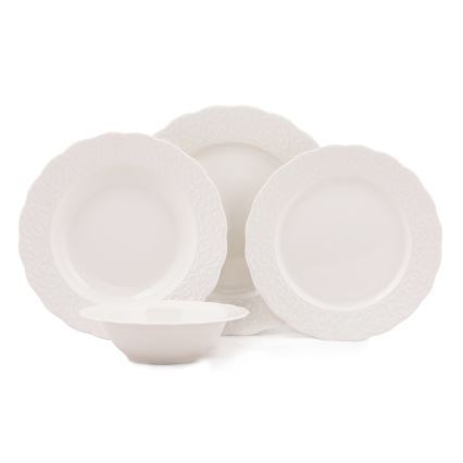 24 részes fehér porcelán étkészlet