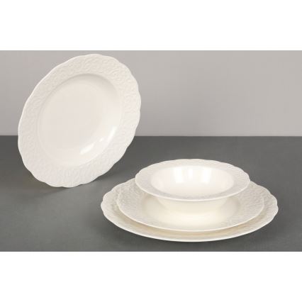 24 részes fehér porcelán étkészlet