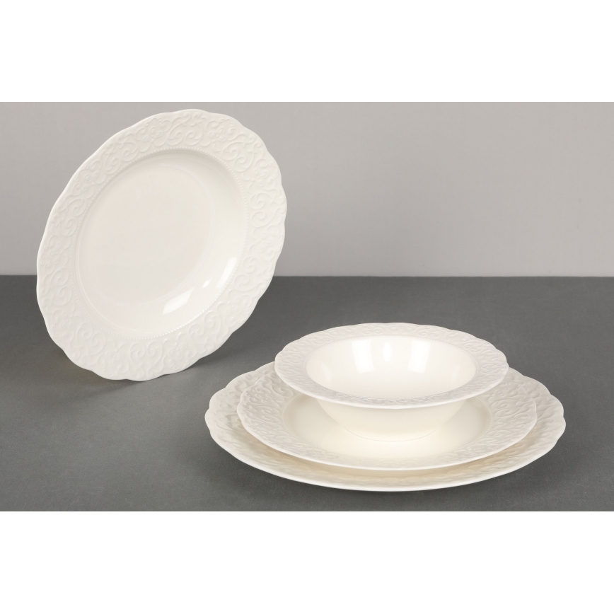 24 részes fehér porcelán étkészlet