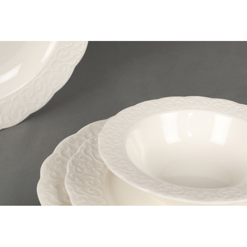 24 részes fehér porcelán étkészlet