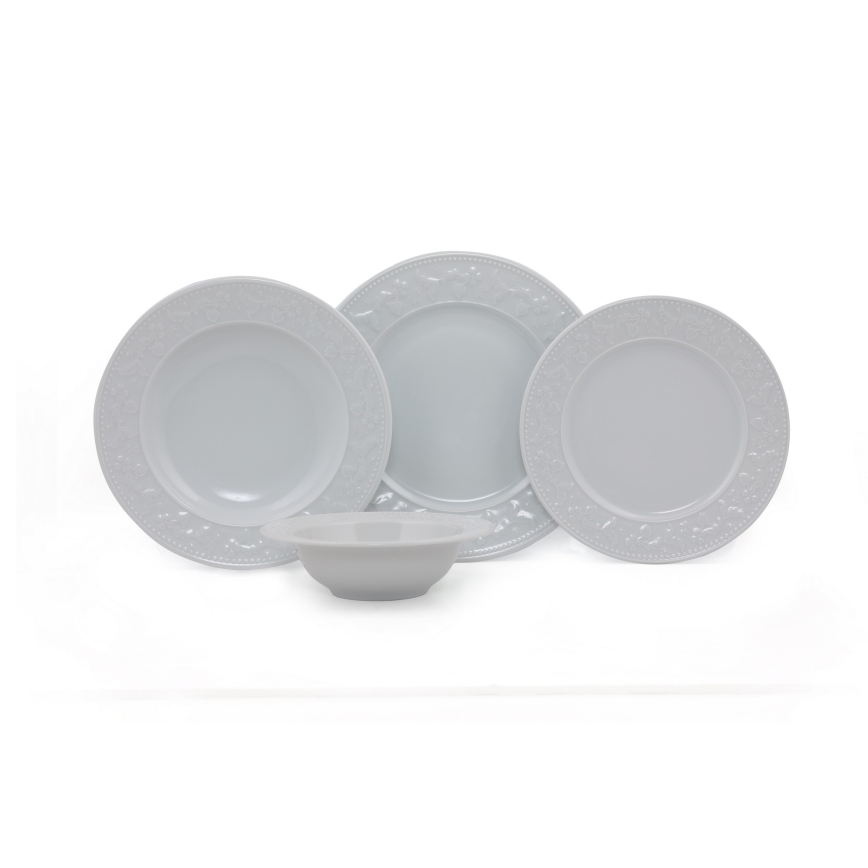 24 részes fehér porcelán étkészlet