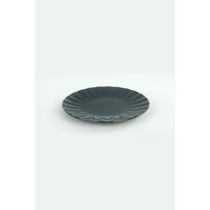 24 részes fekete kőagyag étkészlet