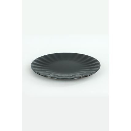 24 részes fekete kőagyag étkészlet