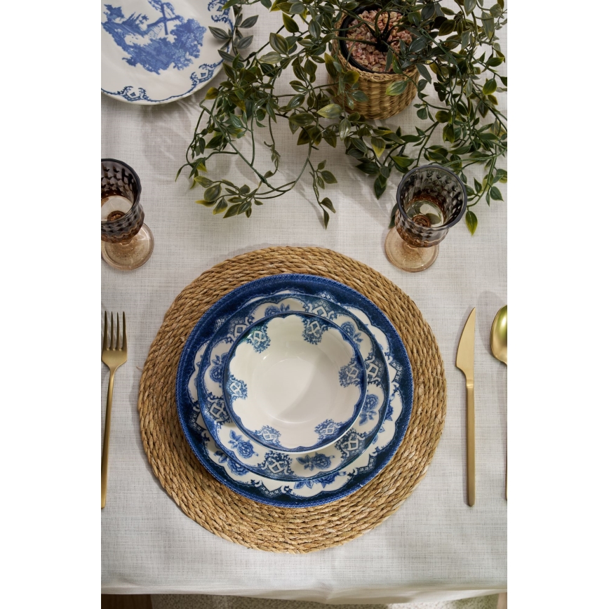 24 részes kék-fehér porcelán étkészlet