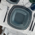 24 részes kék porcelán étkészlet
