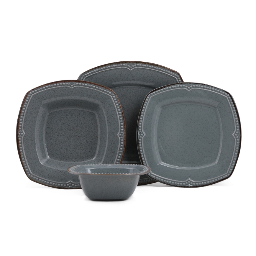 24 részes kék porcelán étkészlet