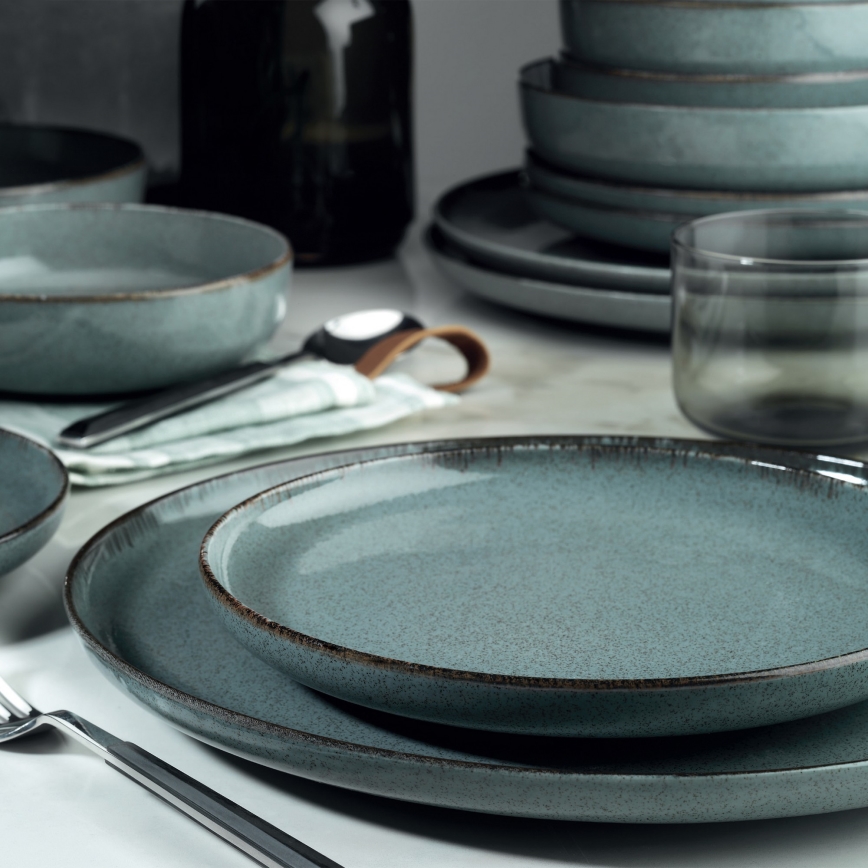24 részes kék porcelán étkészlet
