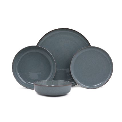 24 részes kék porcelán étkészlet