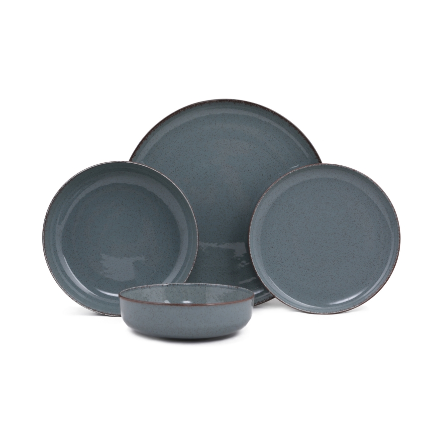 24 részes kék porcelán étkészlet