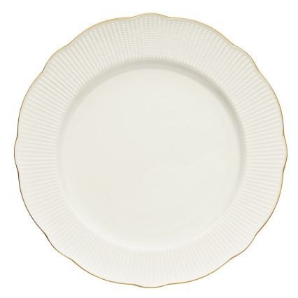 24 részes porcelán étkészlet, fehér/arany