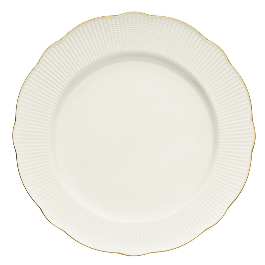 24 részes porcelán étkészlet, fehér/arany