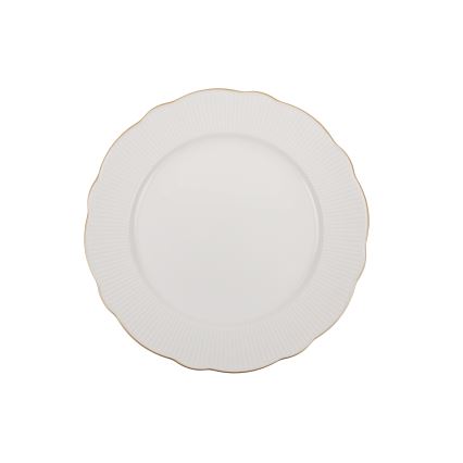 24 részes porcelán étkészlet, fehér/arany