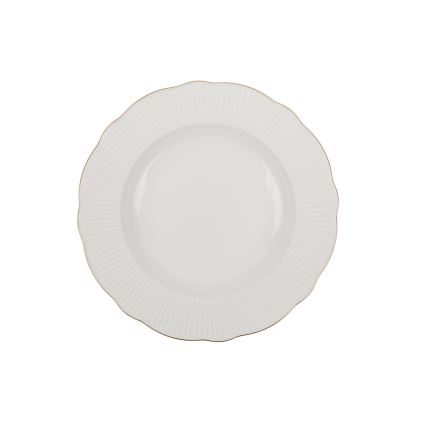 24 részes porcelán étkészlet, fehér/arany