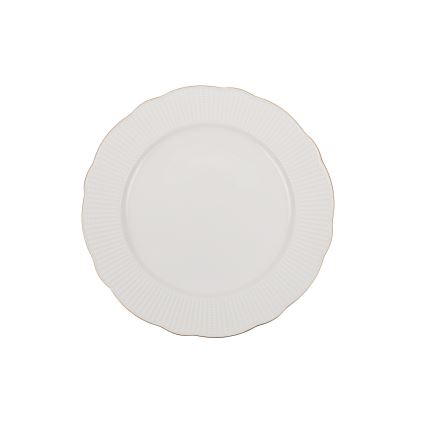 24 részes porcelán étkészlet, fehér/arany