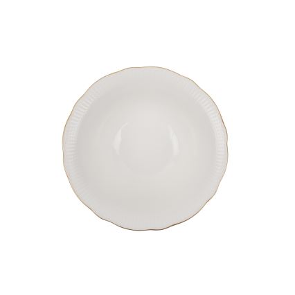 24 részes porcelán étkészlet, fehér/arany