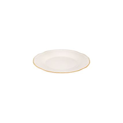 24 részes porcelán étkészlet, fehér/arany