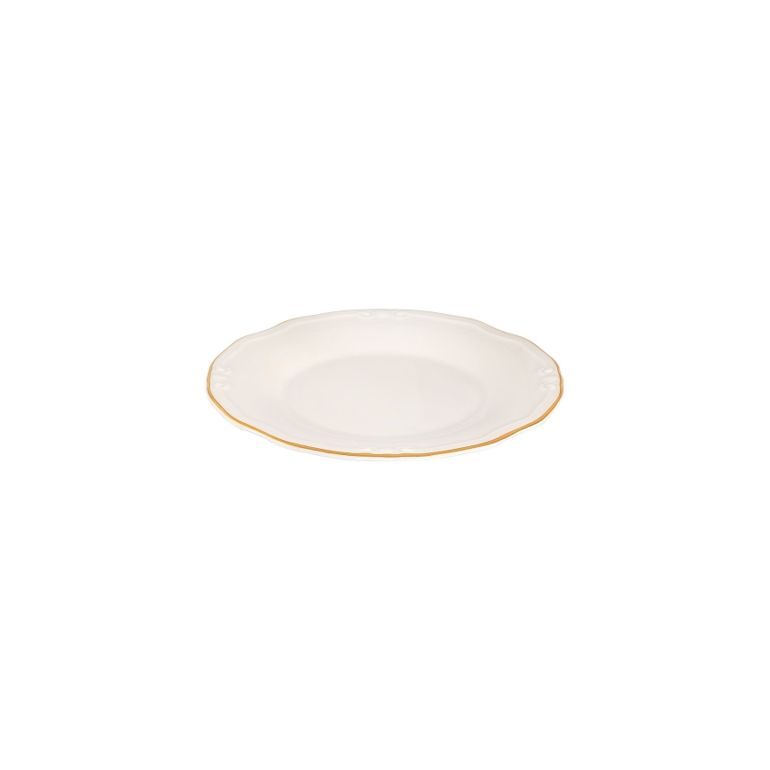 24 részes porcelán étkészlet, fehér/arany