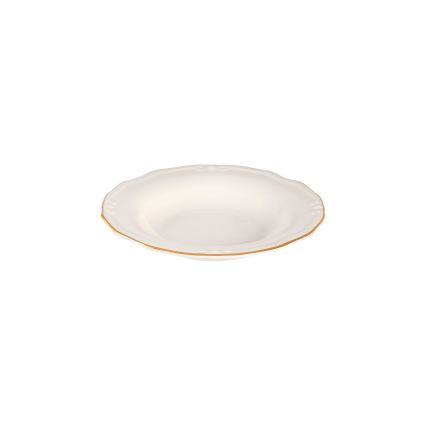 24 részes porcelán étkészlet, fehér/arany