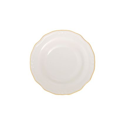 24 részes porcelán étkészlet, fehér/arany