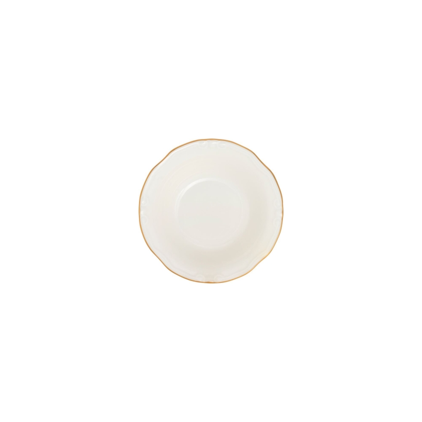 24 részes porcelán étkészlet, fehér/arany