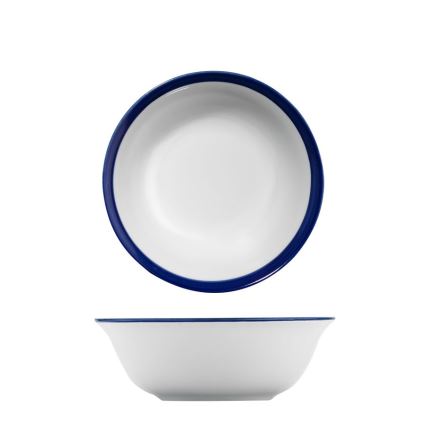 24 részes porcelán étkészlet, fehér/kék