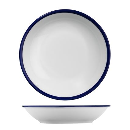 24 részes porcelán étkészlet, fehér/kék