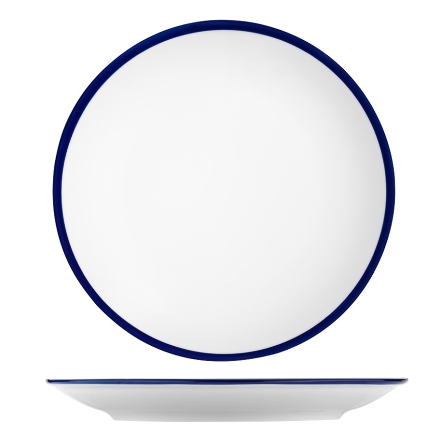 24 részes porcelán étkészlet, fehér/kék