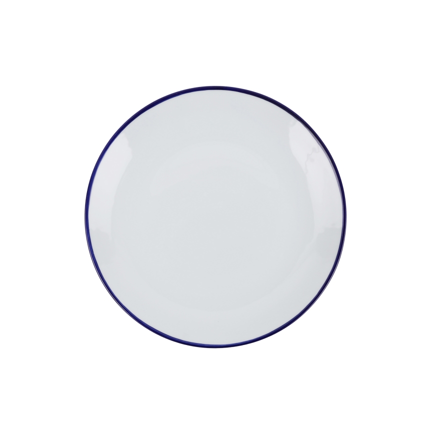 24 részes porcelán étkészlet, fehér/kék