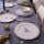24 részes porcelán étkészlet, fehér/kék