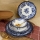 24 részes porcelán étkészlet, fehér/kék