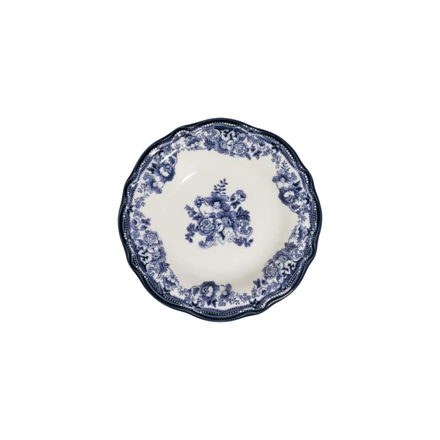 24 részes porcelán étkészlet, fehér/kék