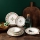 24 részes porcelán étkészlet, fehér/piros/zöld