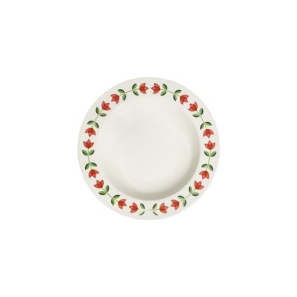 24 részes porcelán étkészlet, fehér/piros/zöld