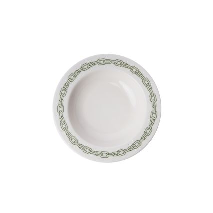 24 részes porcelán étkészlet, fehér/zöld