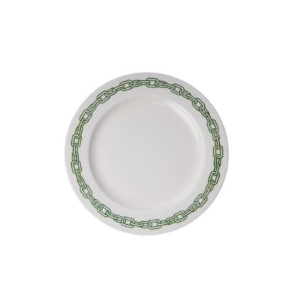 24 részes porcelán étkészlet, fehér/zöld