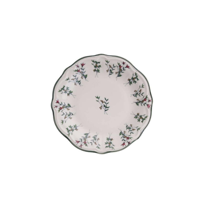 24 részes porcelán étkészlet, fehér/zöld