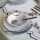 24 részes porcelán étkészlet, szürke/zöld