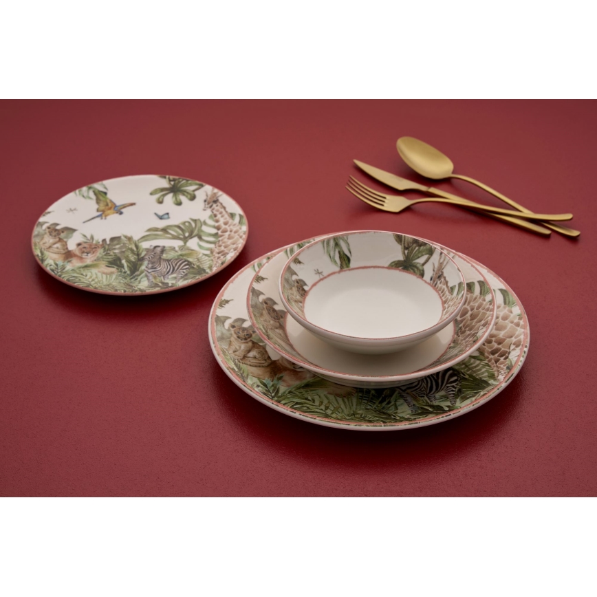 24 részes színes/kerámia étkészlet