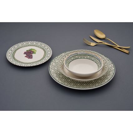 24 részes, színes kerámia étkészlet